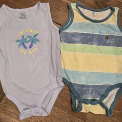 Baby Boy Sleeveless Bodysuits (12-18 Months)