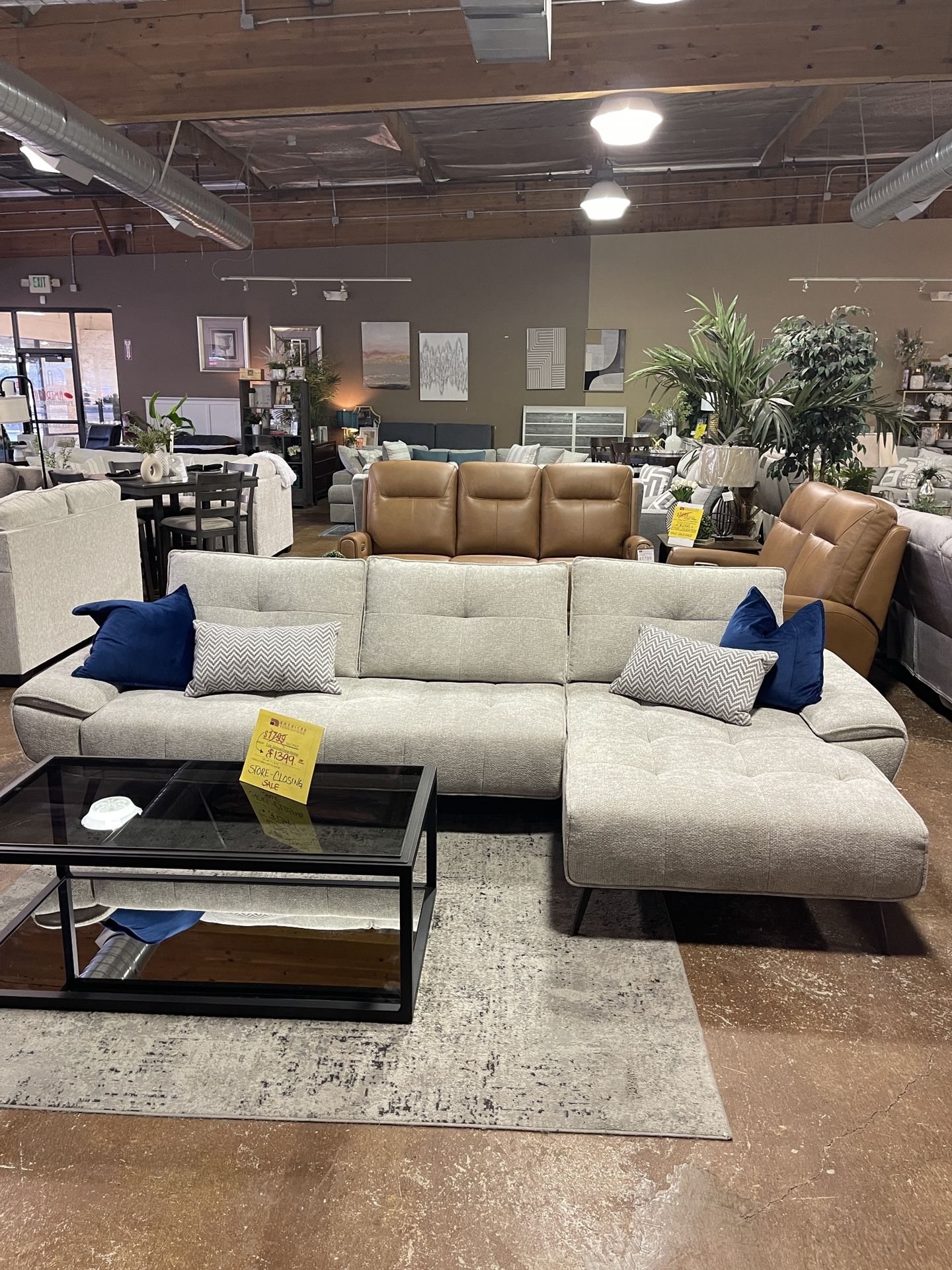 2 Piece Sectional With Right Chaise And Dual Position Backs For Adjustable Seat Depth