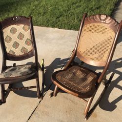 Pair of vintage cane rockersl. Yes BOTH!