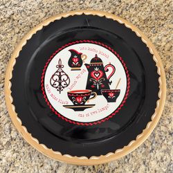 Vintage 1950s Scandinavian Metal Coffee Tray, Koffee Klatch Theme