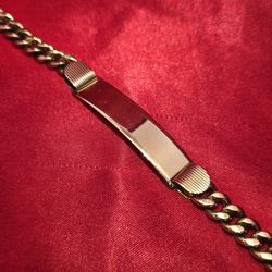 10k Yellow Gold Cuban Link Name Bracelet