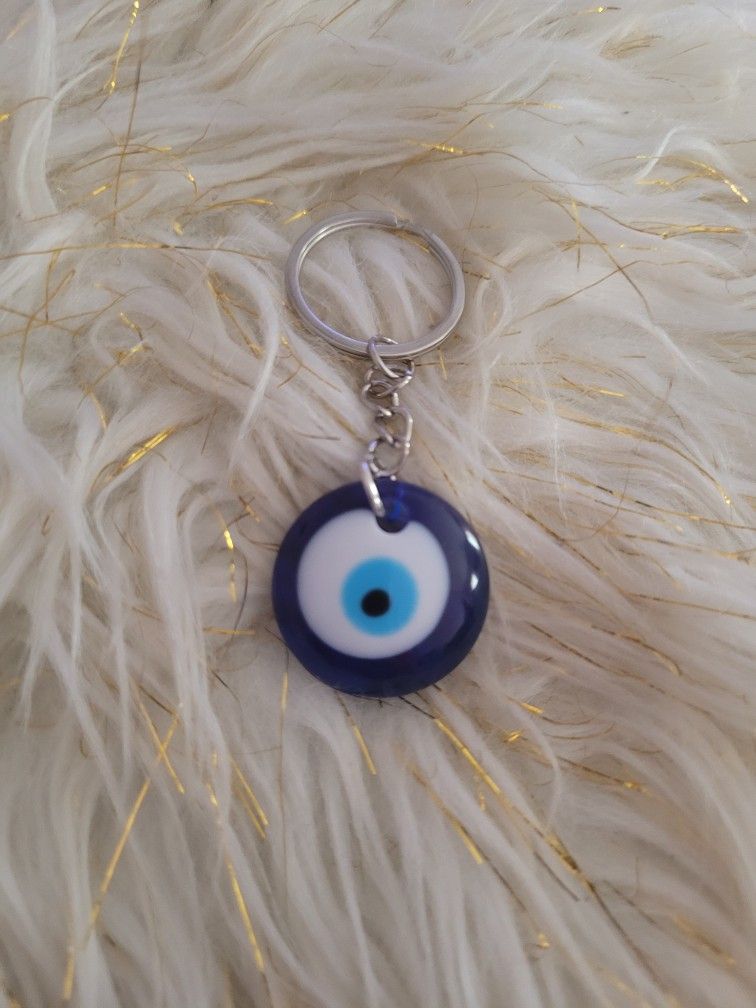 Blue Evil Eye Keychain 