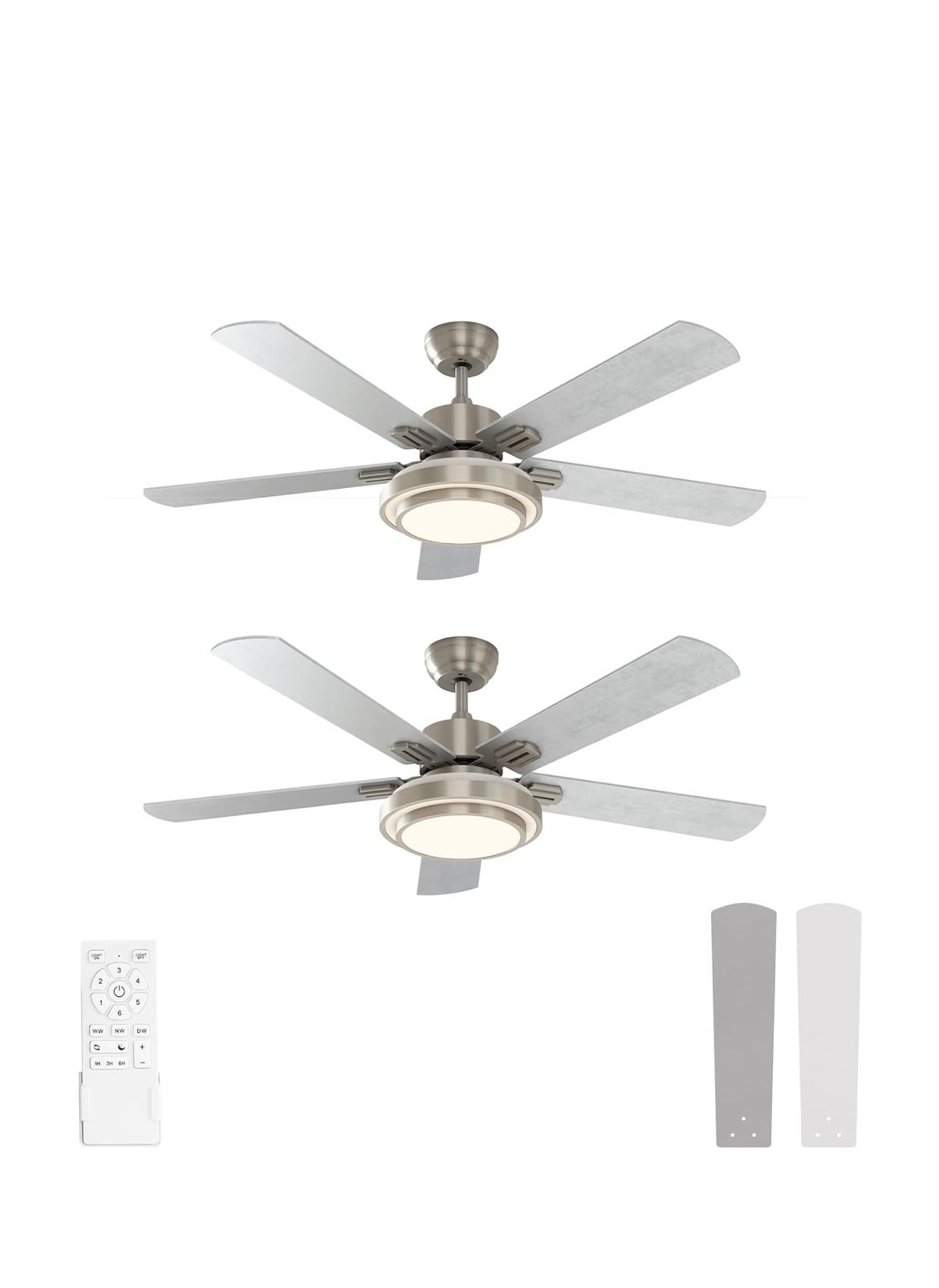 2 Ceiling Fans with Lights 52 Inches