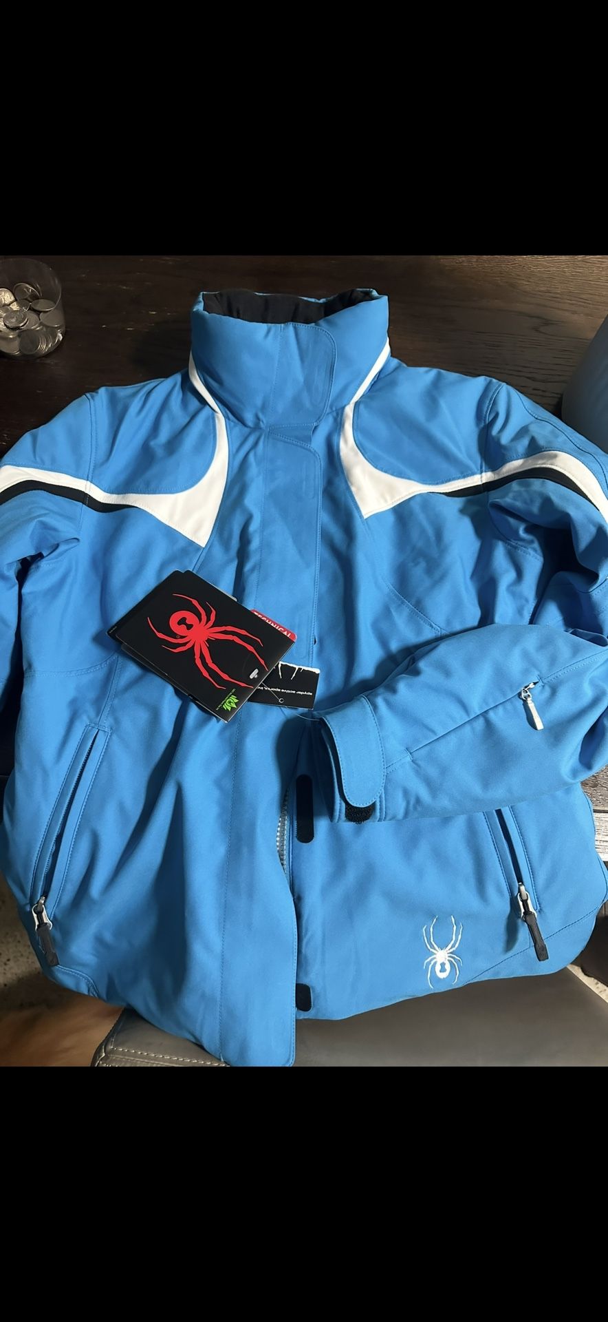 Spyder Women's Blue Ski Jacket with White Accents
