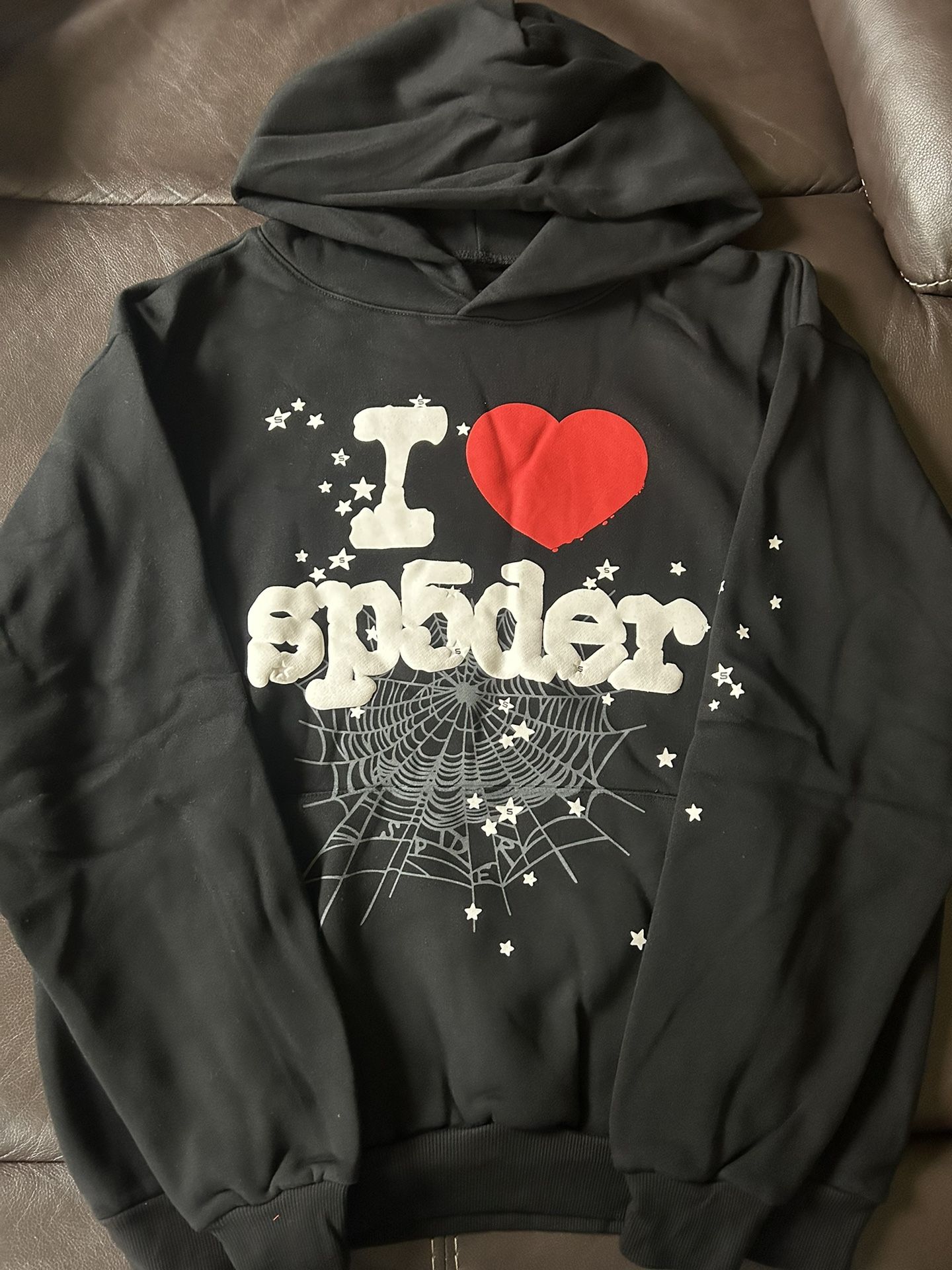 Large Black Sp5der Hoodie