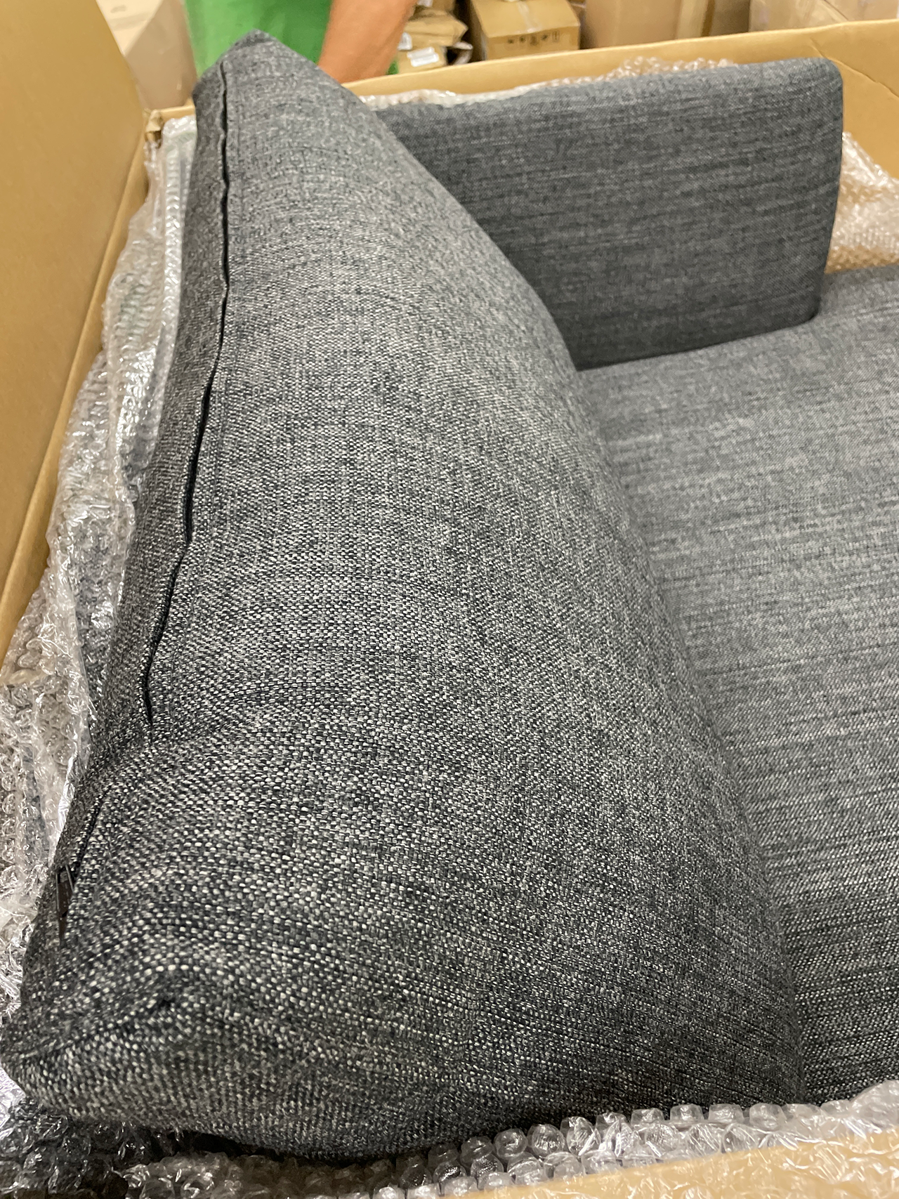 Miller 2 - Piece Upholstered Sectional, Venga Antrazite Performance Basketweave