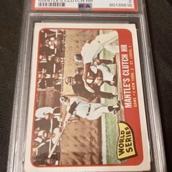 1965 TOPPS MICKEY MANTLE CLUTCH HOMER WORLD SERIES GAME 3 #134 PSA 2