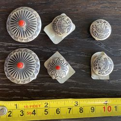 Indian Canyon Trading Post Sterling silver (?) Button Covers For Garment 