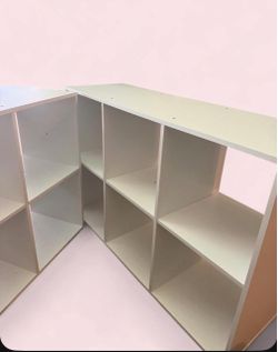 2 White Modular Cube Bookcase Shelving Unit