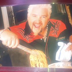 BAS COA GUY FIERI SIGNED DINERS DRIVE-INS & DIVES 8x10 PHOTO BECKETT HOLO