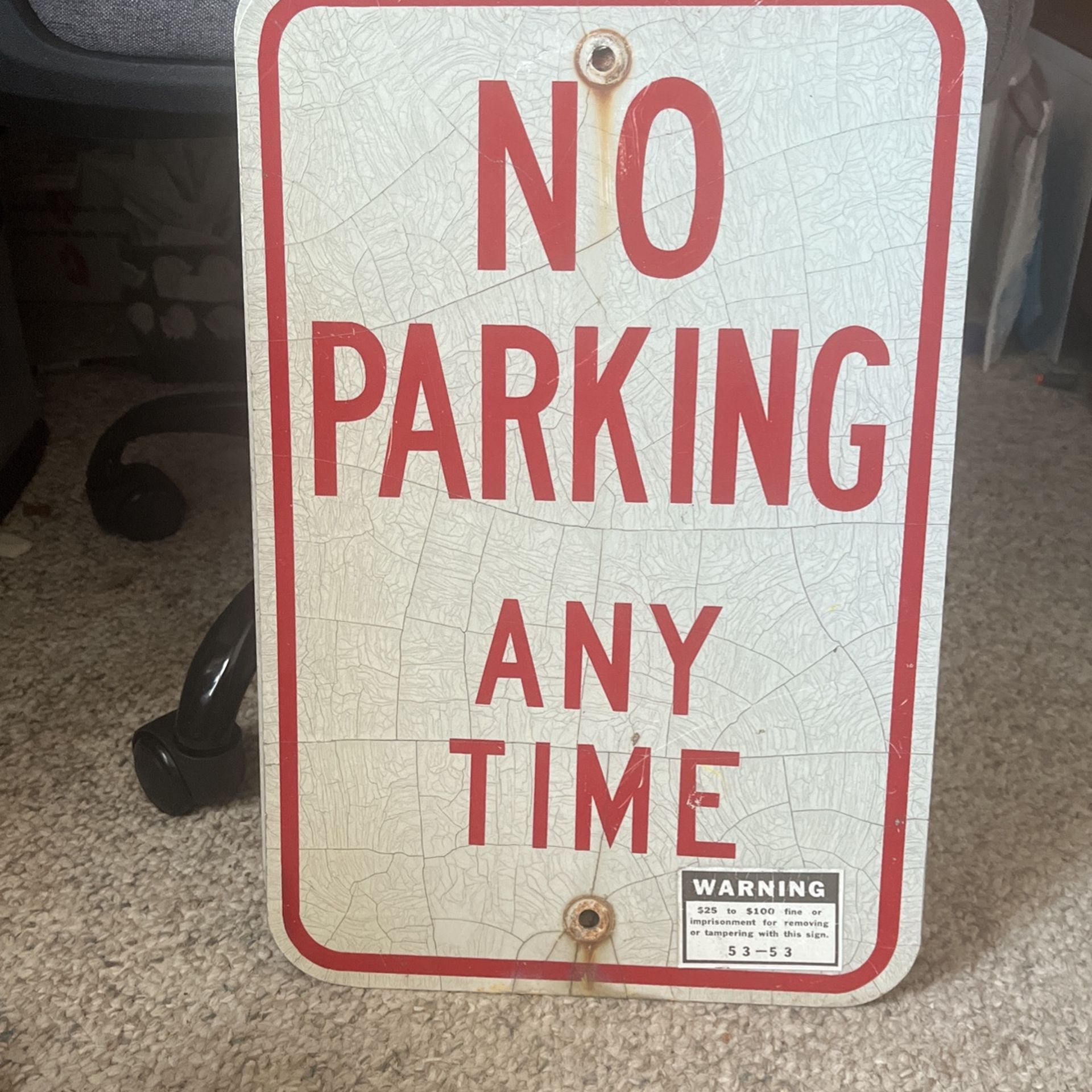 Metal Sign - No Parking Any Time