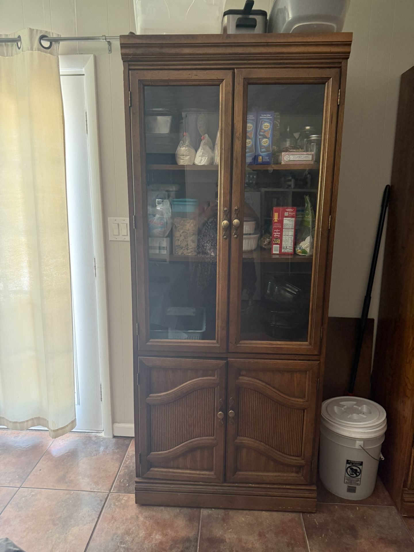 Antique Shelving Units One With Drop Down Door. 