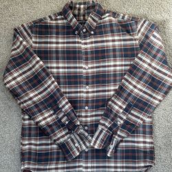 J Crew Mercantile Flex Oxford Blue and red plaid shirt Size M