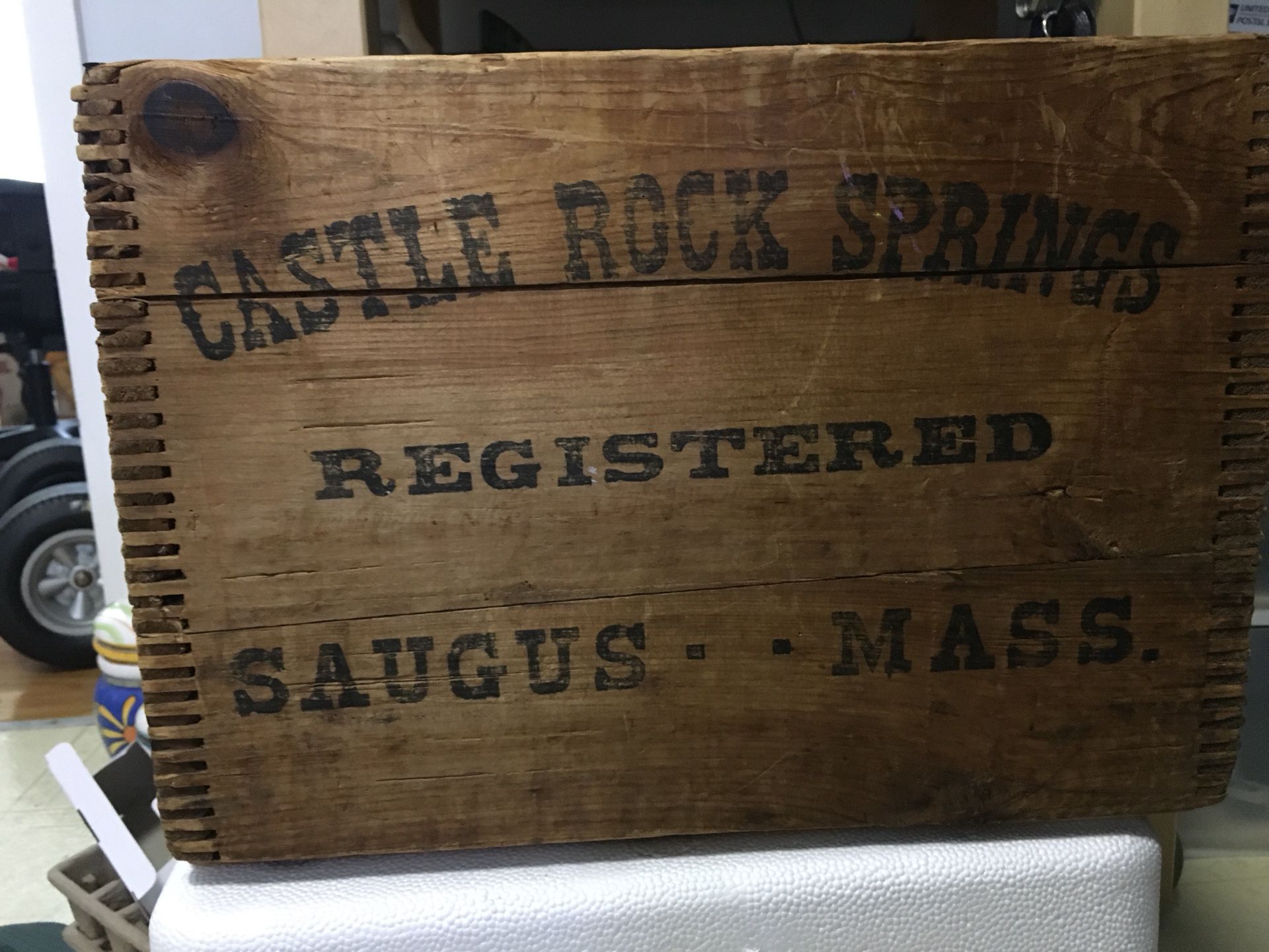 Vintage spring water wood crate