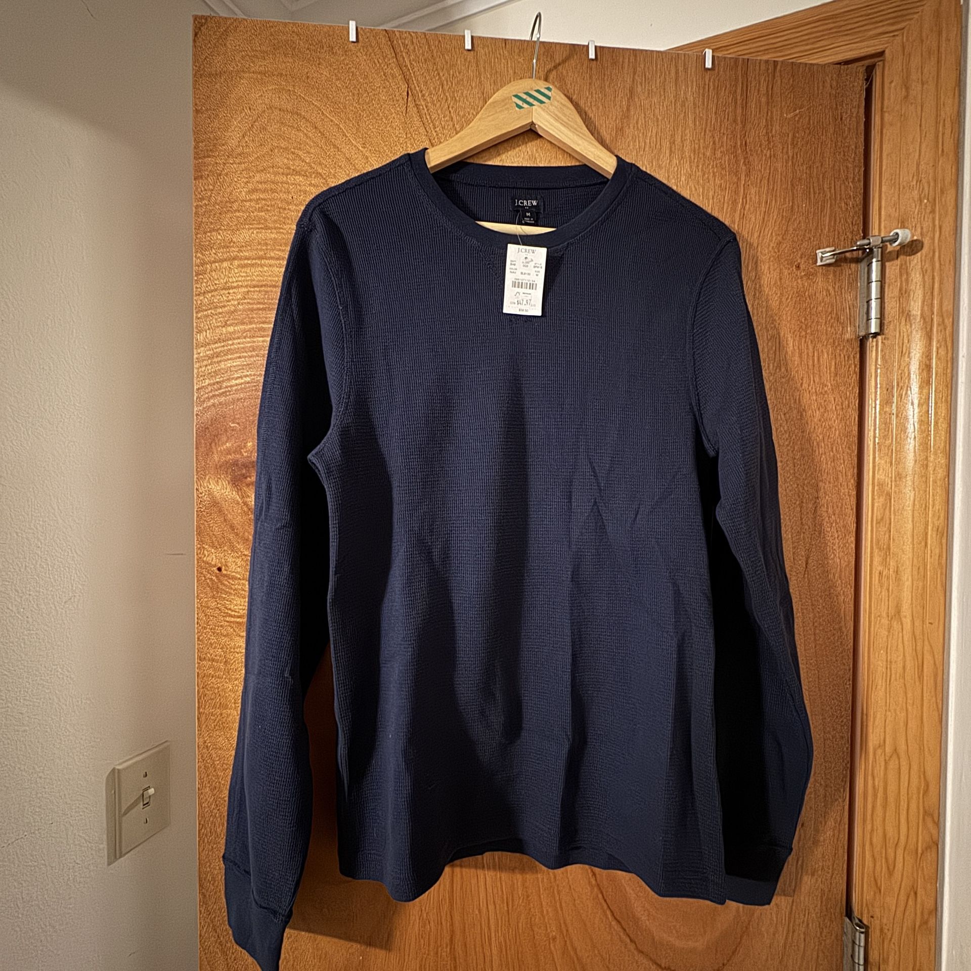 J.Crew Waffle Crewneck Pullover - Navy