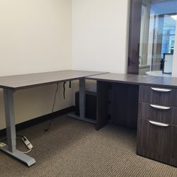 Adjustable Standing Desk With Cabinet