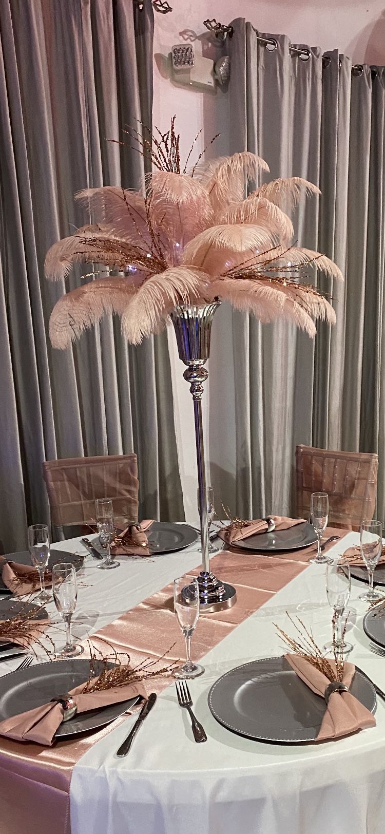 Gatsby Centerpieces Rose Gold For Wedding Bridal Shower Birthday Quince