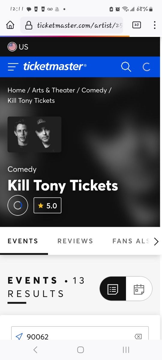 Single ticket To NETFLIX KILL TONY