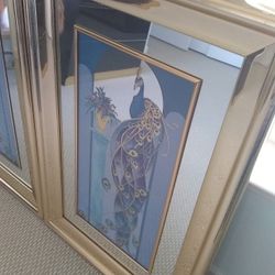 Mirror with peacocks
