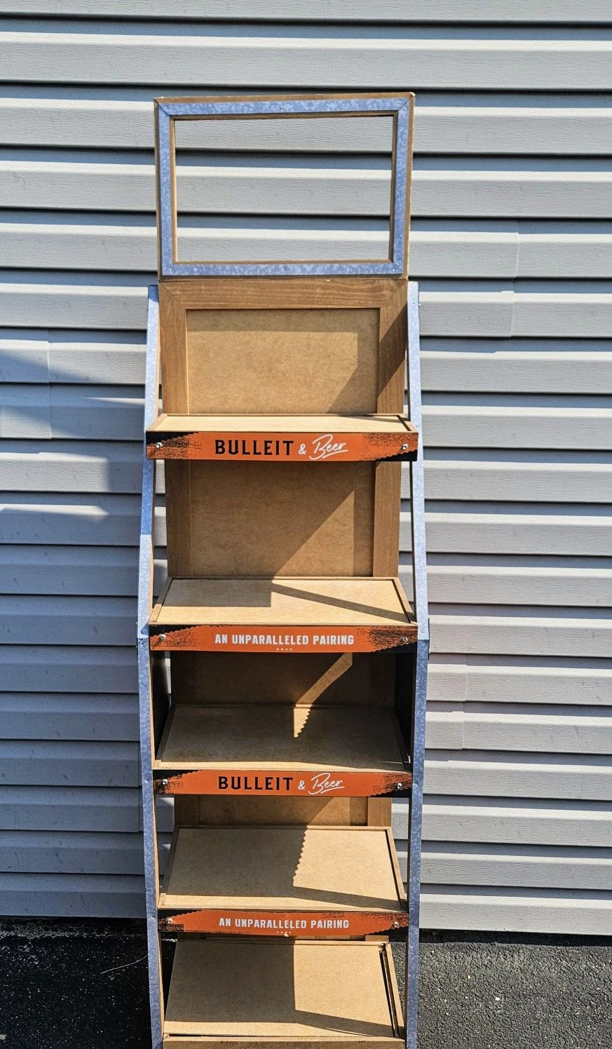 6ft "Bulleit & Beer" Store Shelving Display on Wheels! Great Mancave Item!