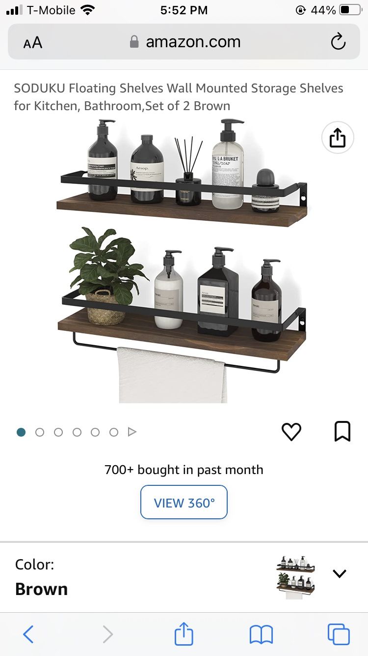2 Floating Wall Shelves