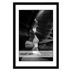 24x36 Poster Frame with Mat, Black Picture Frame, Display Pictures 20x30
