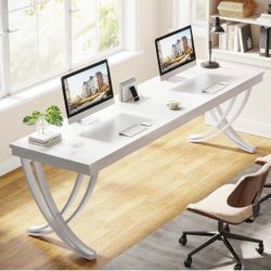 Tribesigns 2-Person Office Computer Desk, 78.7-Inch Extra Long Desk, Large Double Writing Desk for Home Office, Workstation Work Desk for Two People w