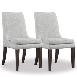 Upholstered Dining Chairs Modern Sidechair Performance Fabric High Back Armlesschair for Diningroom Kitchen,Light Grey,Set of 2(1 Box) 📦 (CH