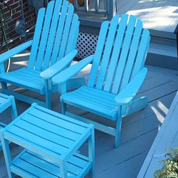 Breezesta Teal Adirondack Chairs And Table Set