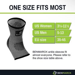 Benmarck Achilles Tendon Support Brace, Plantar Fasciitis Sock, Ankle Compression Sleeve For Running, Tendonitis and Flat Feet Relief