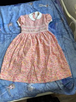Petit Girl Vintage Smocked Dress with Peter Pan Collar