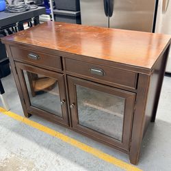 Wood entertaining center.