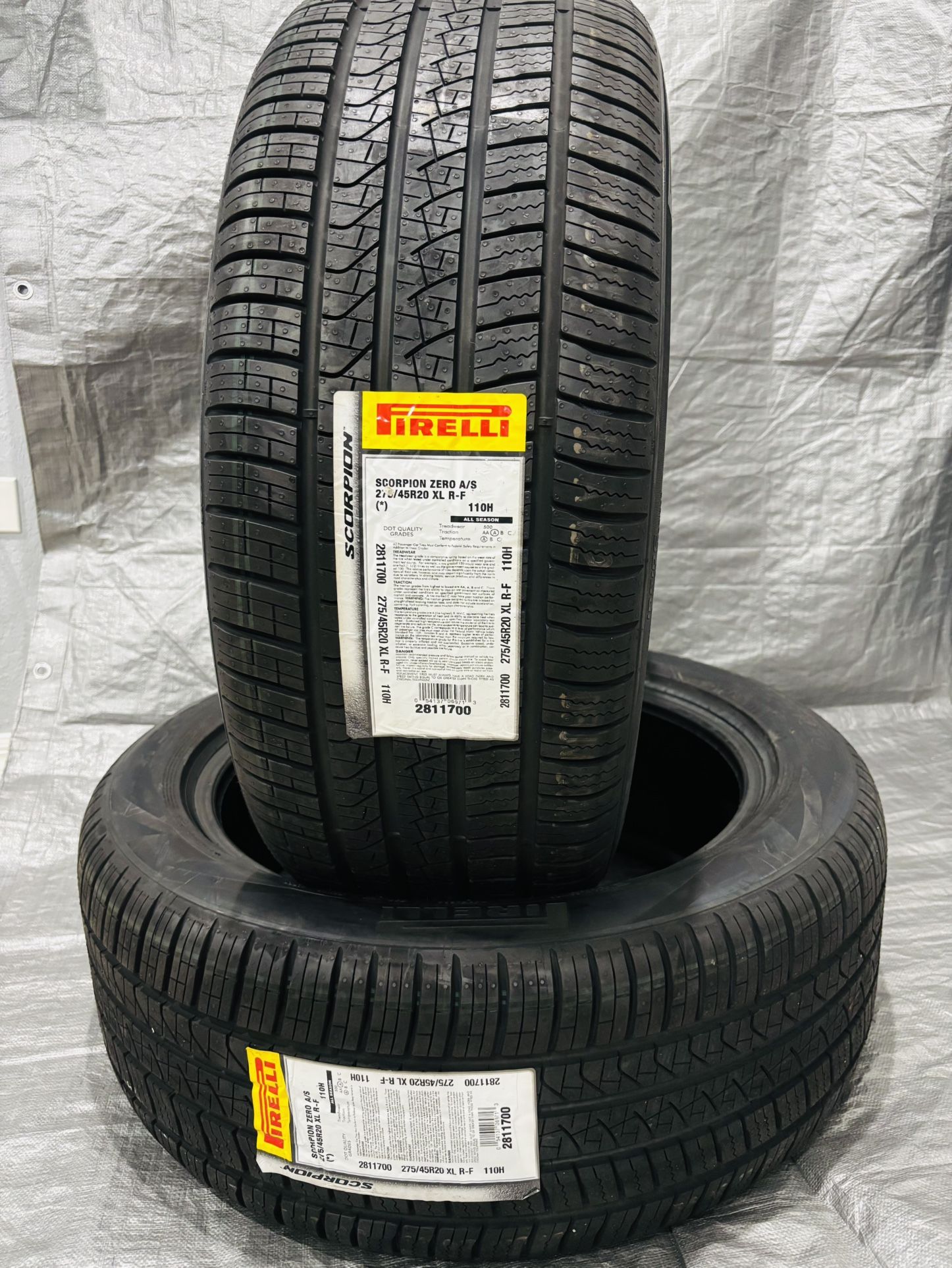 (2) NEW Pirelli Scorpion Zero A/S.. 275/45R20 XL R-F 110H All Season 