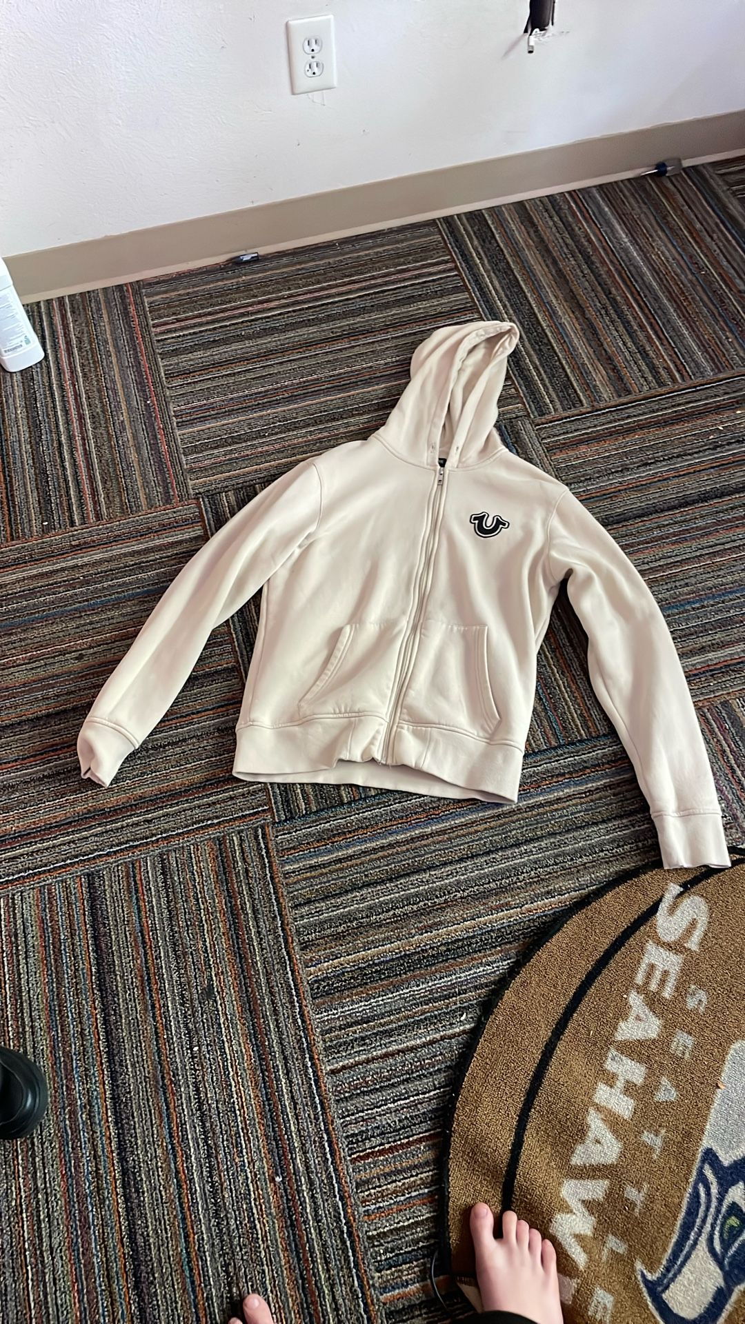 Tan And Blue True Religion Hoodie