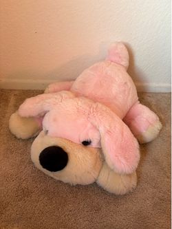 FAO Schwartz Pink Plush Puppy Dog Geoffrey Stuffed Animal 20" Toys R Us