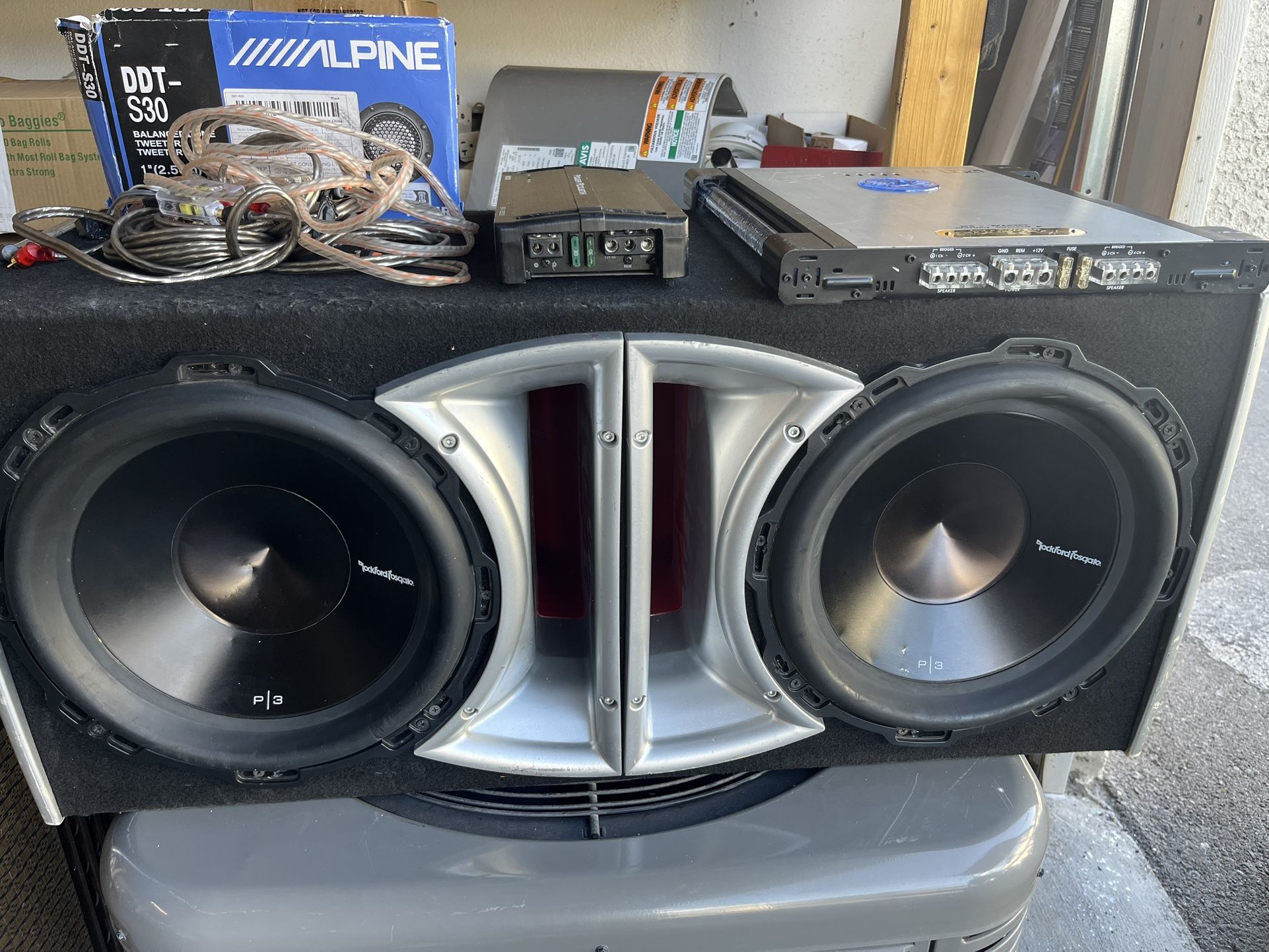 Rockford Falls, Gate, P3 12 Inch 2 Amps Add Tweeters