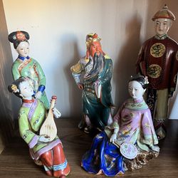Porcelain Asian Statues Group of 5 Large Beautiful Figurines 🐲 🐲🐲🐲🐲
