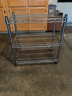 Sturdy Stainless Steel Metal Shelving Rack;Length;24 inches Width:14 inches Height:26 inches