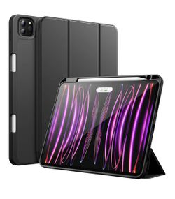 Case for iPad Pro 11 Inch 2022/2021/2020 Model (4th/3rd/2nd Generation), with Pencil Holder, Support 2nd Pencil Charging, Slim Tablet Cover with Soft 