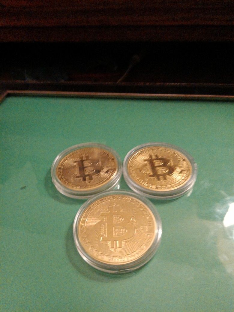Set Of Three Big And Beautiful Tribute Type Bitcoins