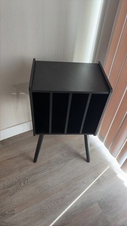 Black Vinyl Record Storage Stand