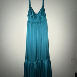 Blue Silky Dress