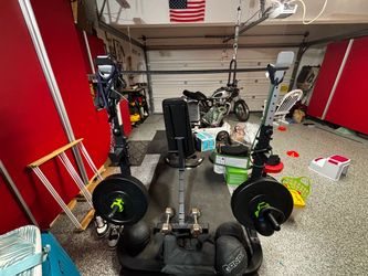Squat Rack and Barbell