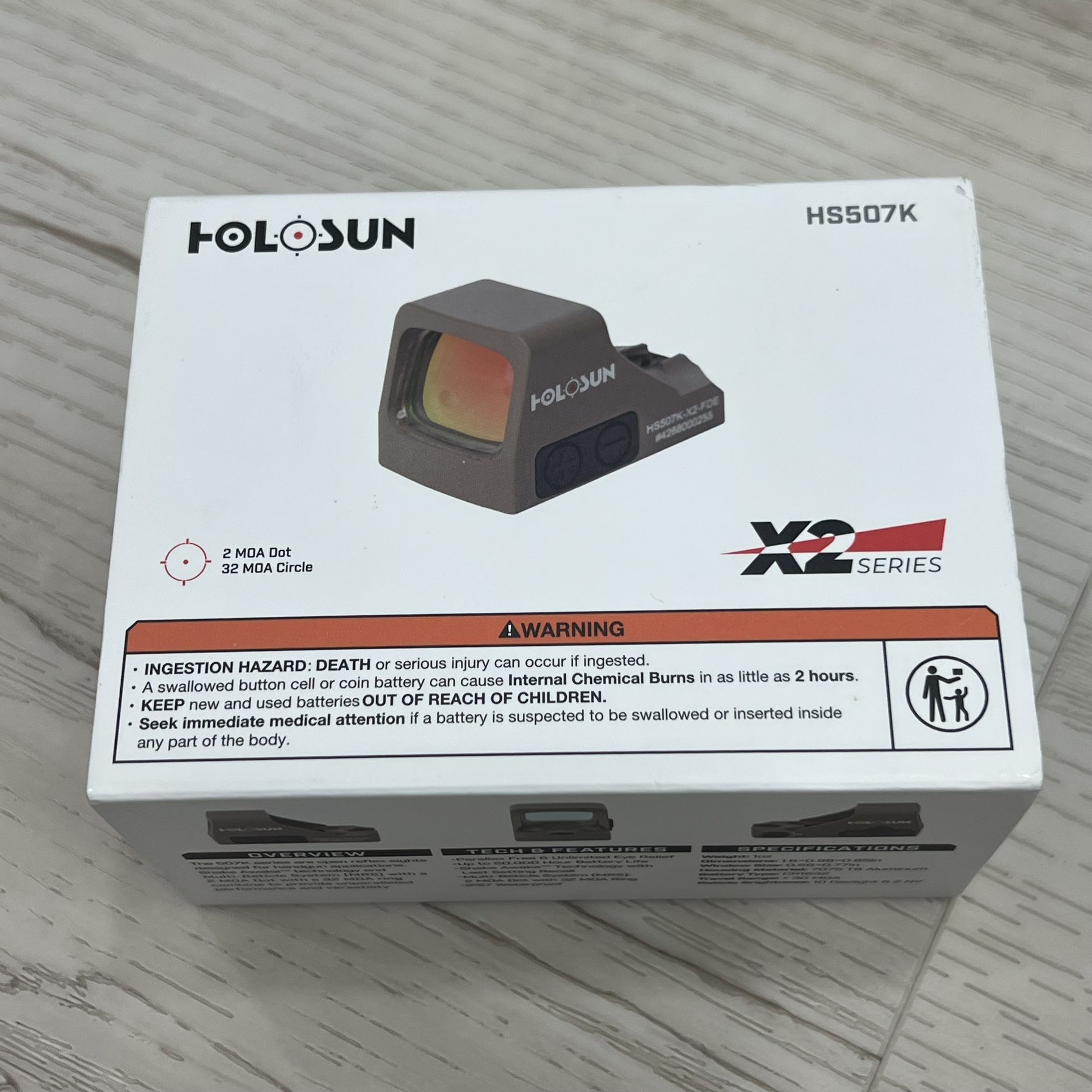 Holosun HS507K-X2 FDE Multi-Reticle Circle Dot Red Dot Sight w/Shake Awake