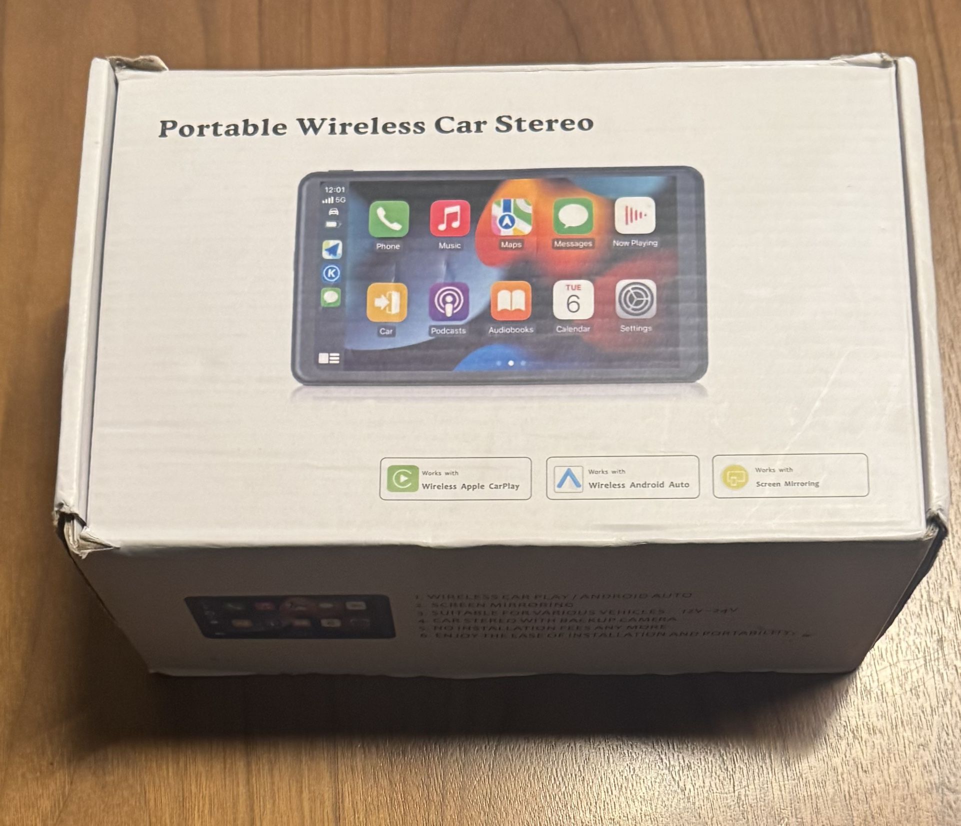 Apple Carplay Screen for Car, 7" HD Portable Car Stereo Touch Screen