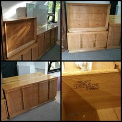 Vintage 1954 Mid Century Modern MCM 3 Piece American Martinsville Bedroom Set Dresser Mirror  Chest Of Drawers  Original Delivery Tag 