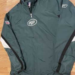 New York Jets Windbreaker Jacket Small Vintage Reebok NFL Equipment Y2K