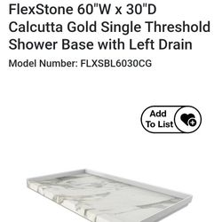 FlexStone Shower Base 60"w X 30"d