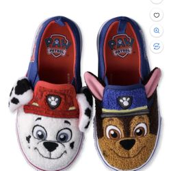 Paw Patrol Characters Toddler Kids Fleece Slip-On Sneakers Size 11 