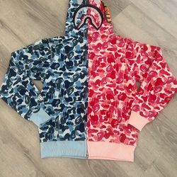 Blue And Pink Split Bape Jacket